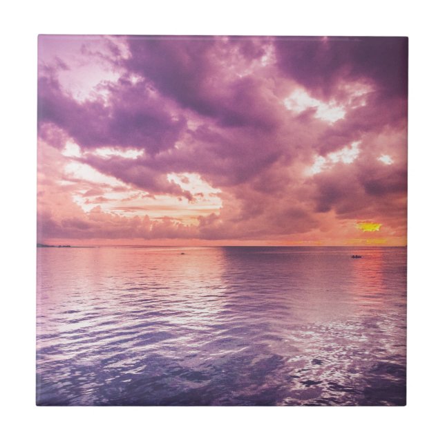 Ocean Sunset Inspiration Fliese (Vorderseite)