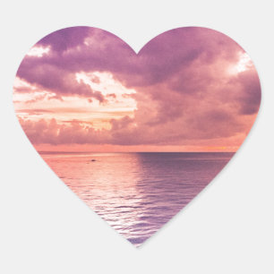 Ocean Sunset Inspiration Herz-Aufkleber