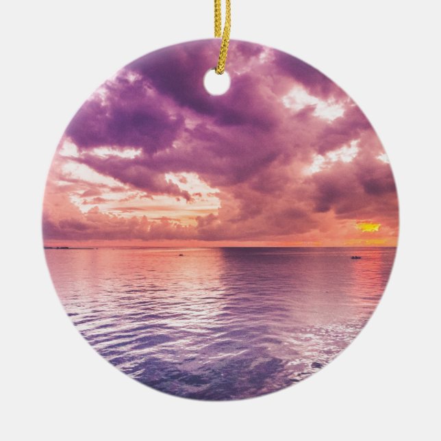 Ocean Sunset Inspiration Keramik Ornament (Vorne)