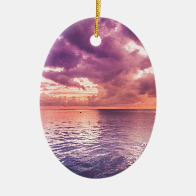 Ocean Sunset Inspiration Keramik Ornament (Vorne)