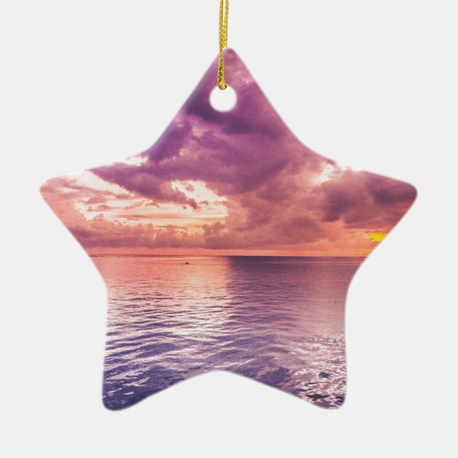 Ocean Sunset Inspiration Keramik Ornament (Vorne)