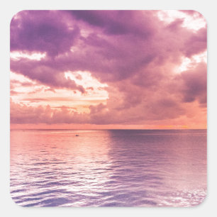 Ocean Sunset Inspiration Quadratischer Aufkleber