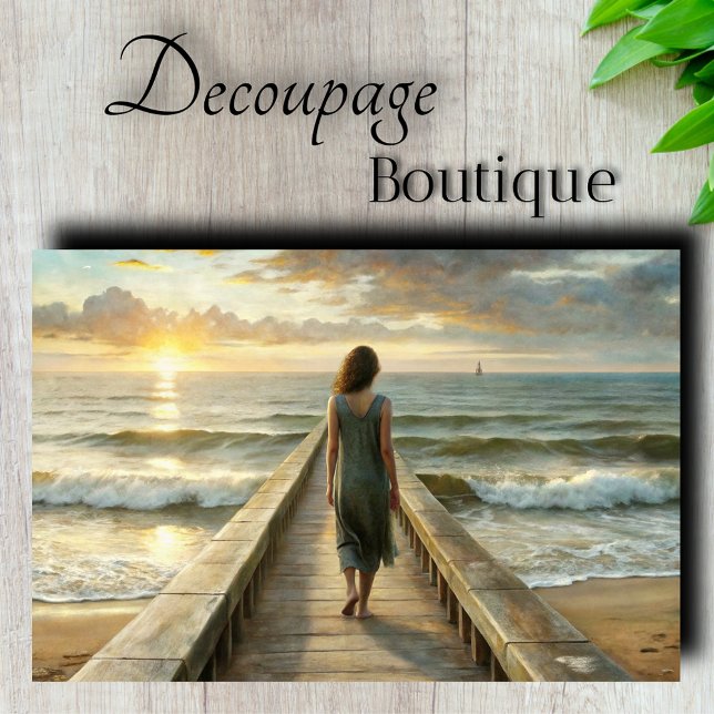 Ocean Sunset Journey Decoupage Seidenpapier (Ocean Sunset Journey Decoupage Tissue Paper)