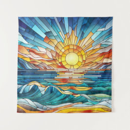 Ocean Sunset Mosaik Art Wandteppich