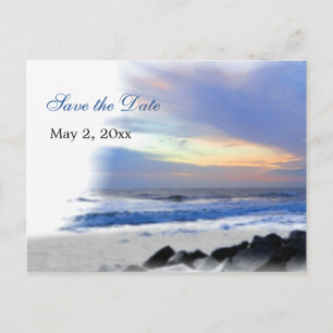 Ocean Sunset on Beach Save the Date Postcard Ankündigungspostkarte