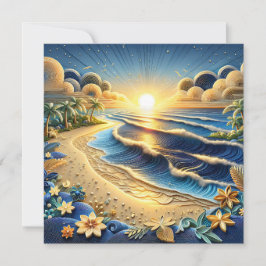 Ocean Sunset | Papierabdruckeffekt Ai Art