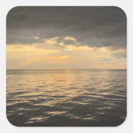 Ocean Sunset Reflection Photography-Beautiful Sea Quadratischer Aufkleber