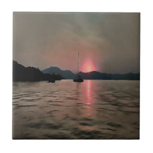 Ocean Sunset Sailboat Sunset Bozburun Marmaris Fliese