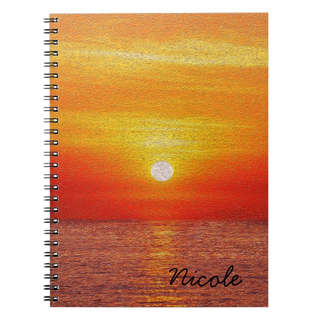 Ocean Sunset Summer Beach Waves Notizblock (Vorderseite)