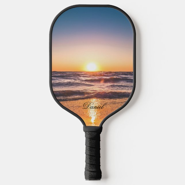Ocean Sunset Tropical Holiday Pickleball Schläger (Vorderseite)