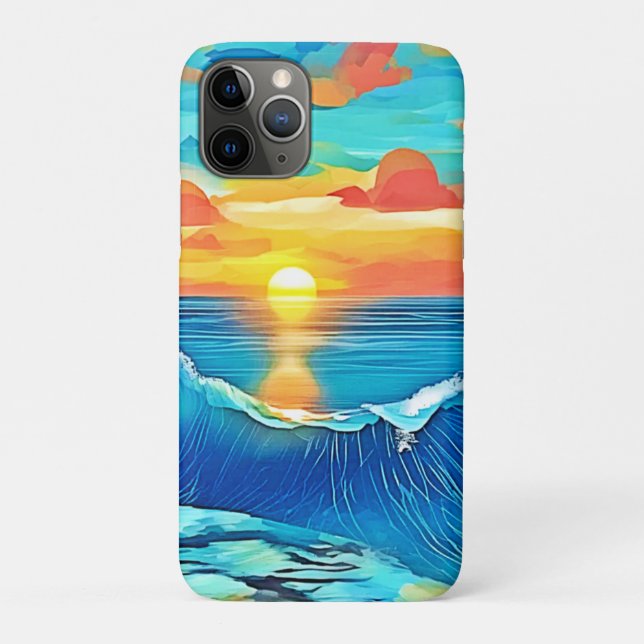 Ocean Sunset Wave Art Case-Mate iPhone Hülle (Rückseite)