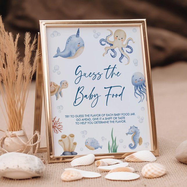 Ocean Theme Baby Dusche Raten Sie das Baby Food Sc Poster (Von Creator hochgeladen)