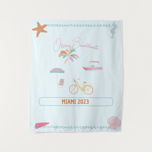 Ocean Theme Bachelorette Wandteppich (Vorderseite)