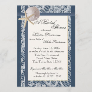 Ocean Theme Navy Blue Polterabend Einladung