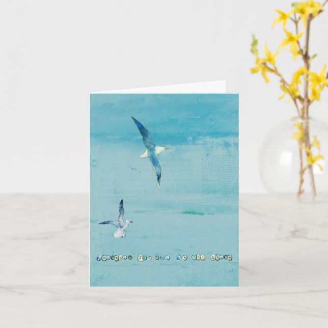 Ocean themed greeting card karte (Gelbe Blume)