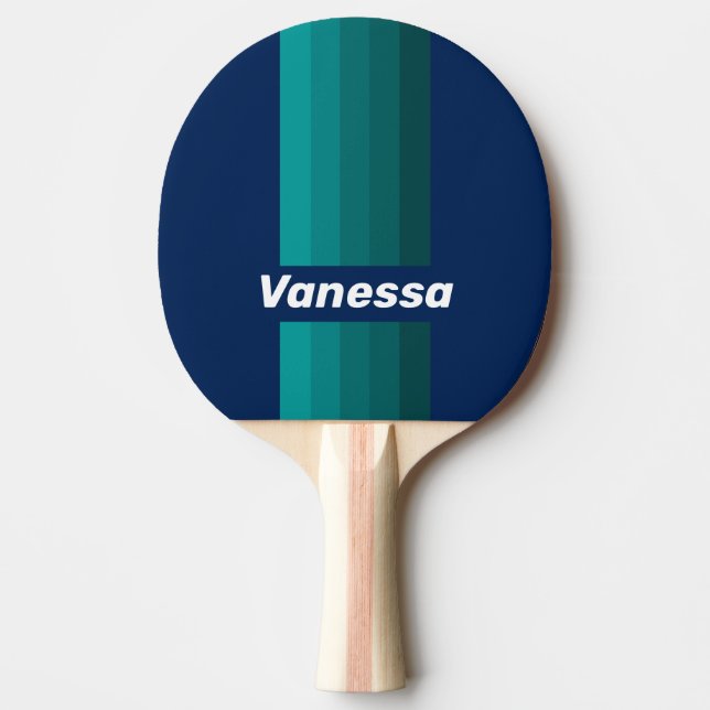 Ocean Tide Pin Stripes with Name Tischtennis Schläger (Vorderseite)