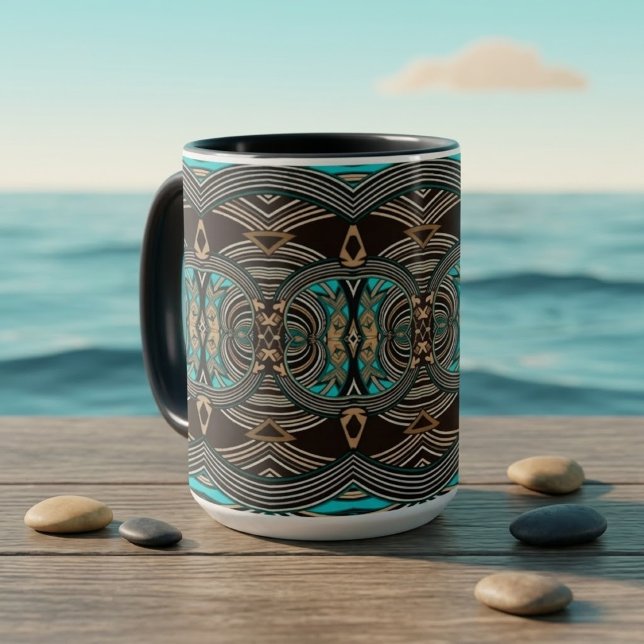 Ocean Tides Abstrakte Stammes Tasse (Von Creator hochgeladen)