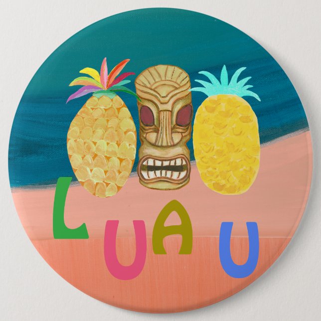 Ocean Tiki Pineapple Luau Button (Vorderseite)