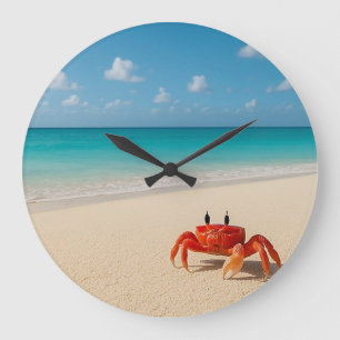 Ocean Time - Round Wall Clock (1 Crab) Große Wanduhr
