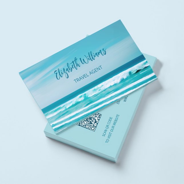Ocean Travel Agent | QR Code Business Card Visitenkarte (Von Creator hochgeladen)