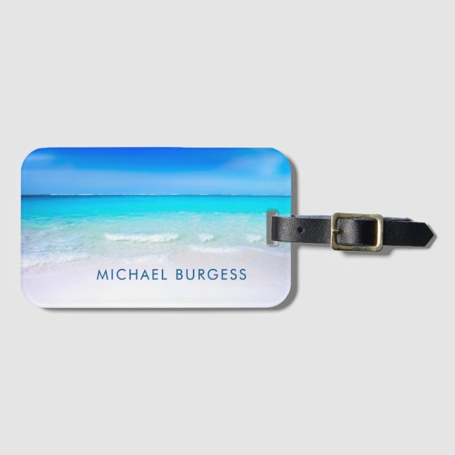 Ocean Travel Beach Life Aqua Gepäckanhänger (Vorderseite (Horizontal))