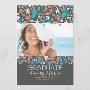 Ocean Treasures Beach Foto Graduation Party Einladung