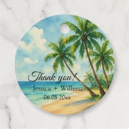 Ocean Tropical Island Beach Hochzeit Vielen Dank Geschenkanhänger