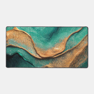 Océan Turquoise et bronze Abstrait Art