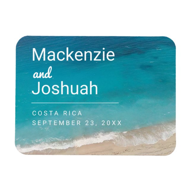 Ocean Turquoise Water Beach Hochzeit Save the Date Magnet (Horizontal)