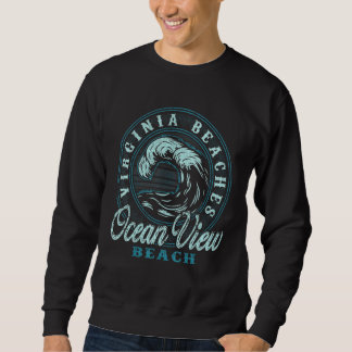 Ocean View Beach Retro Wave Circle Sweatshirt