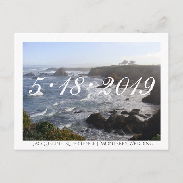 Ocean View California Save the Date Ankündigungspostkarte (Vorderseite)