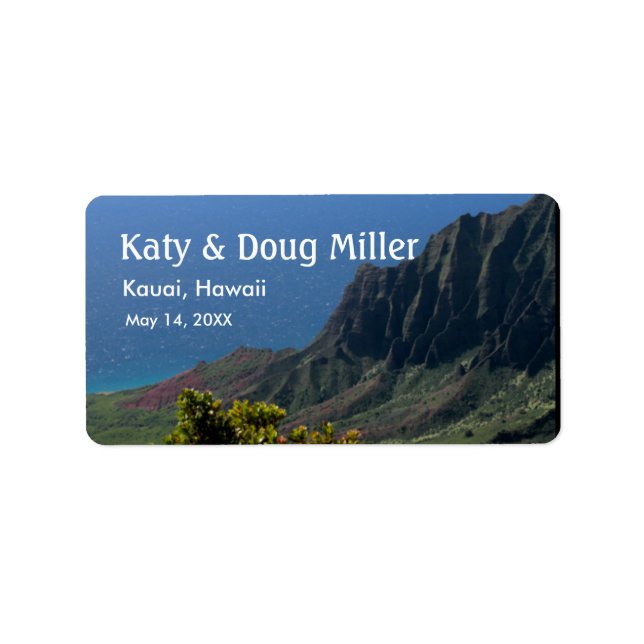 Ocean View Hawaii-Etiketten für die DIY-Braut Adressaufkleber (Vorne)