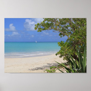 Ocean View in Antigua Canvas Print Poster