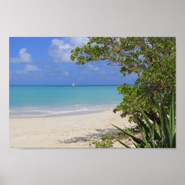 Ocean View in Antigua Canvas Print Poster (Vorne)