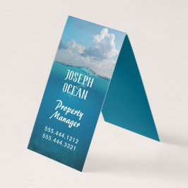 Ocean Water Blue Background Narrow Stehend Visitenkarten