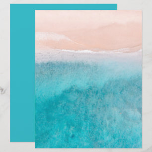 Ocean Watercolor Abstrakt Scrapbook 8.5x11 Paper
