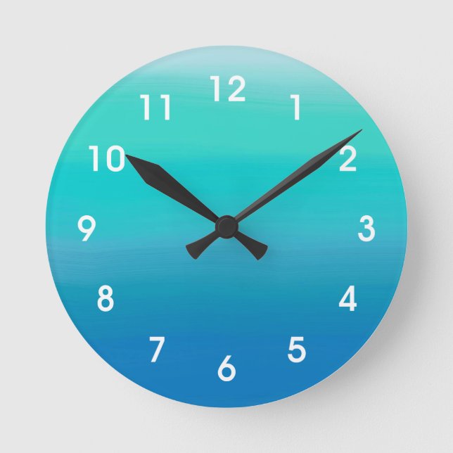 Ocean Watercolor Wall Clock Runde Wanduhr (Vorderseite)