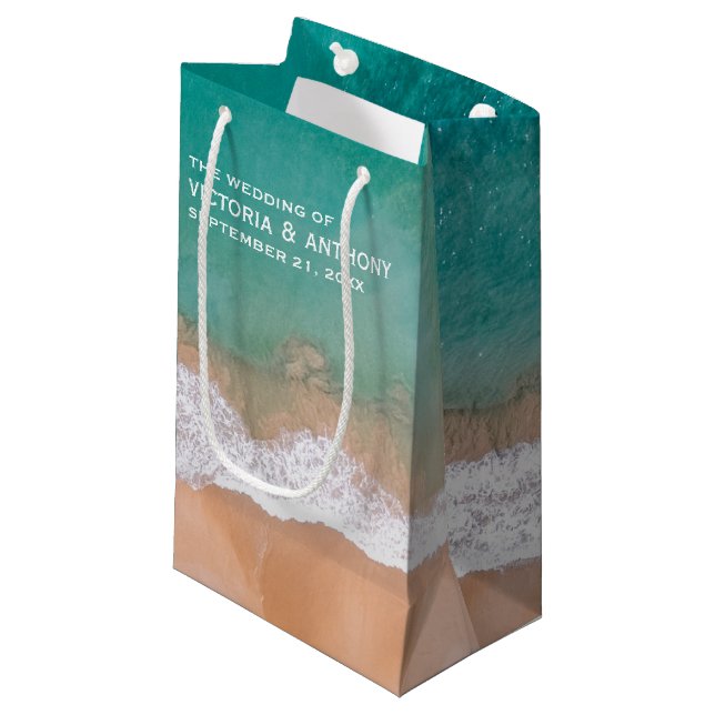 Ocean Wave, Beach Wedding Gefallen Kleine Geschenktüte (Vorderseite Schrägansicht)