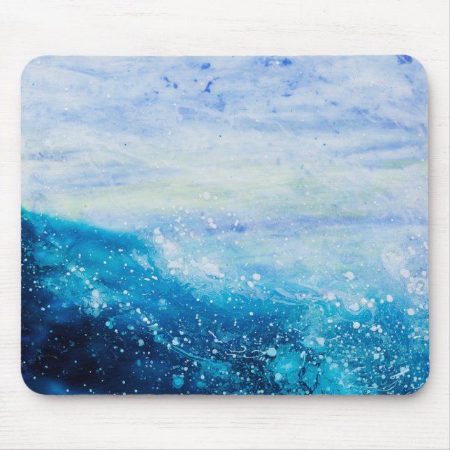 Ocean wave painting, sea foam mousepad (Vorne)