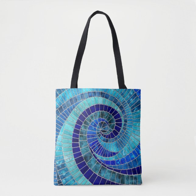 Ocean Wave Spiral Mosaik Art Tasche (Vorderseite)