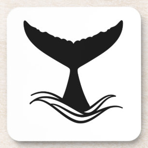 Ocean Wave Whale Tail Silhouette Getränkeuntersetzer