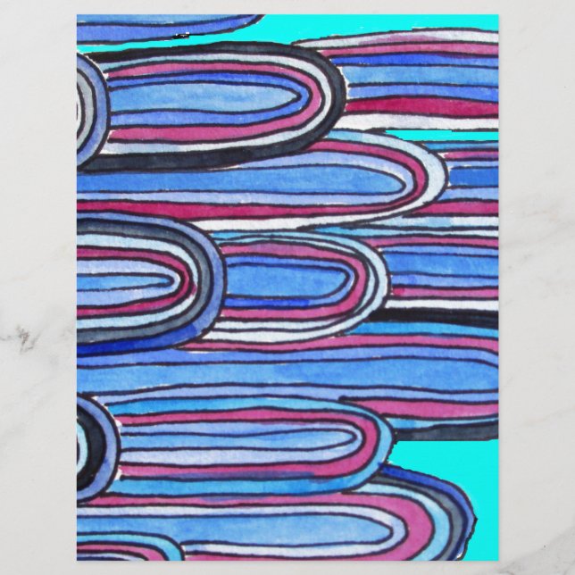 Ocean Waves Aqua Blue Muster (Vorderseite)