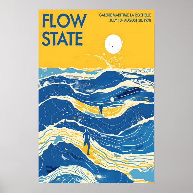 Ocean Waves Art Poster Vintage La Rochelle (Vorne)