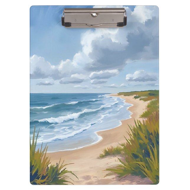 Ocean Waves | Beach Coastal Painted Klemmbrett (Vorderseite)