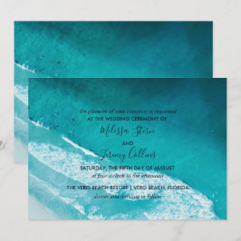 Ocean Waves Beach Hochzeitseinladung Einladung