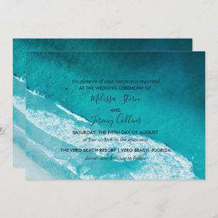 Ocean Waves Beach Wedding Invitation
