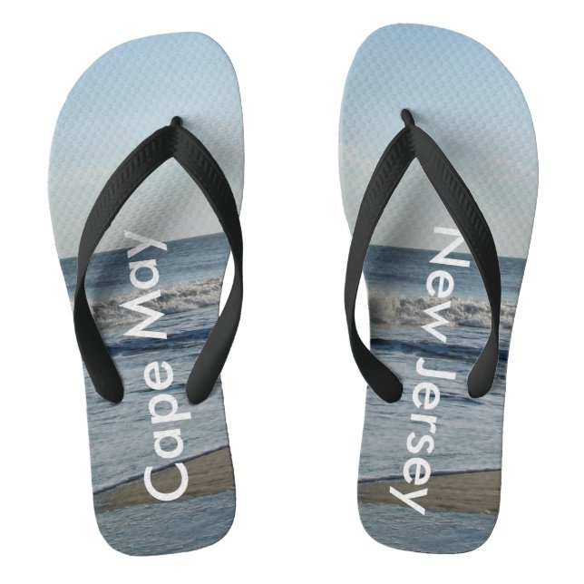 Ocean Waves Cape May New Jersey Flip Flops (Fußbett)