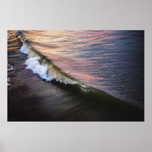 OCEAN WAVES CRASHING ON SHORE DURING DAYTIME POSTER