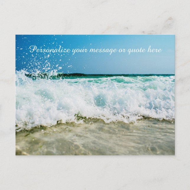 Ocean Waves Crashs Shore Personalize Message Postkarte (Vorderseite)
