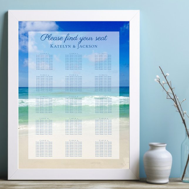 Ocean Waves Foto Blue Beach Hochzeitsdiagramm Poster (Von Creator hochgeladen)